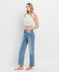 Distressed Straight Leg Jeans