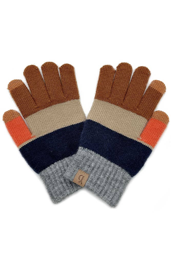 Color Block Knit Gloves