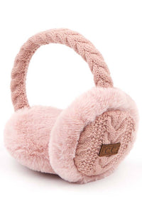 C.C Cable Knit/Fur Earmuff