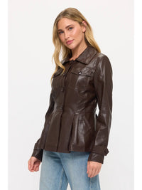 Atlas Utility Leather Jacket-Coffee