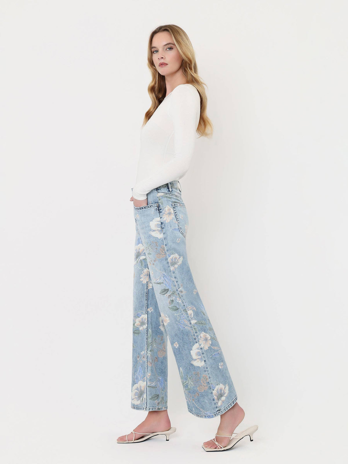 Vintage Floral Wide Leg Jean