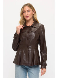Atlas Utility Leather Jacket-Coffee