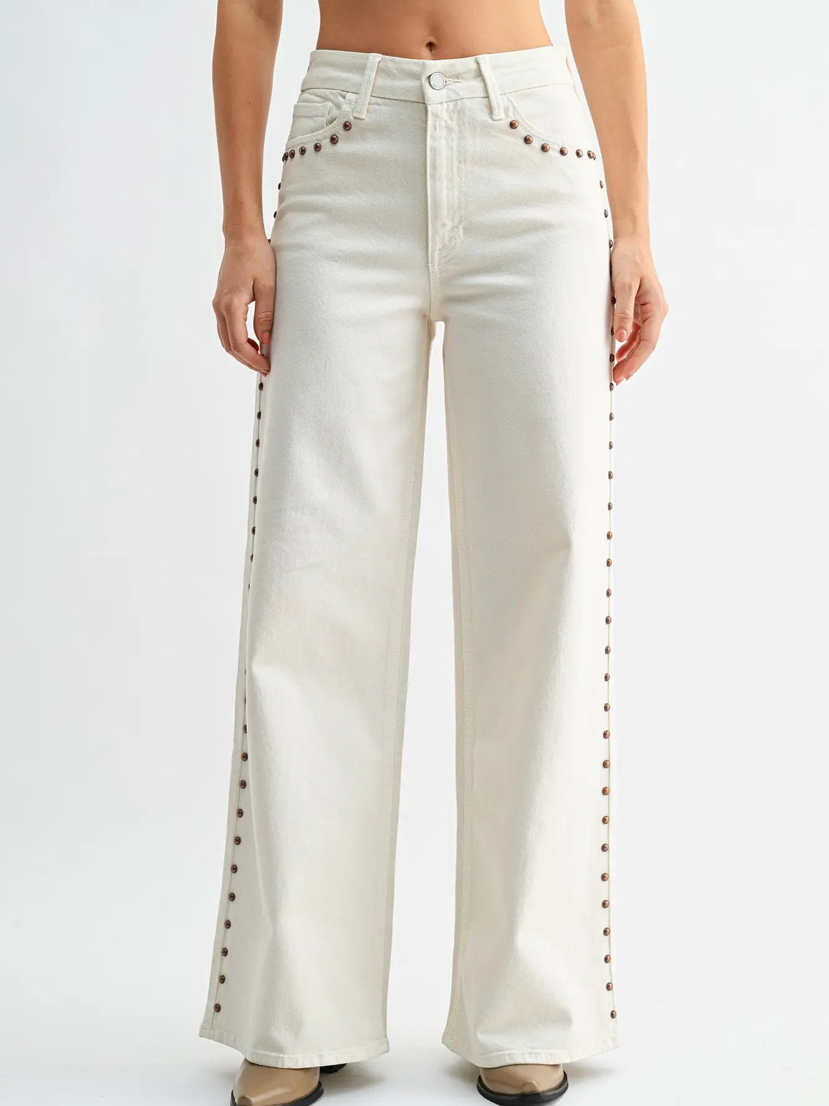 JBD Studded Palazzo Wide Leg Jeans