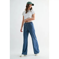Wide leg Cinched Waist Pant