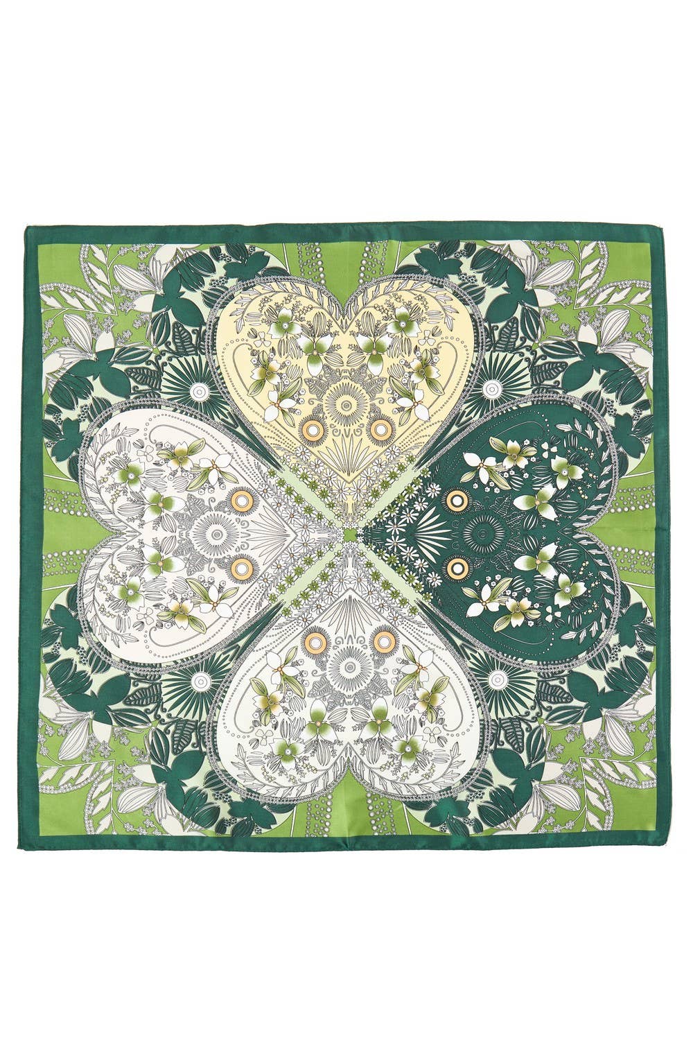 Clover + Flower Square Bandana Scarf