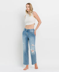 Distressed Straight Leg Jeans