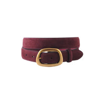 Suede Belt with Organic Shape Buckle