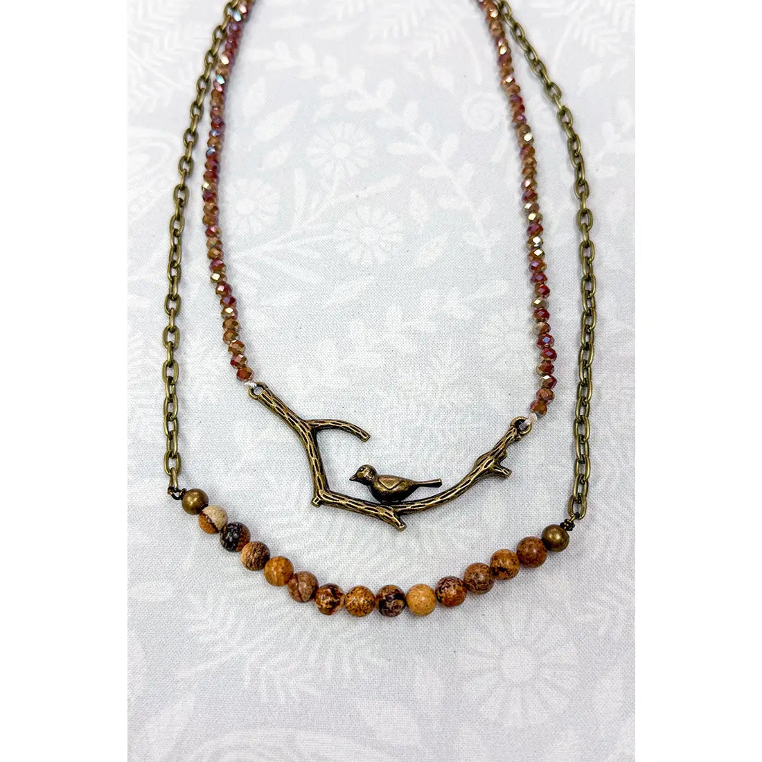 Braelyn Bird Necklace-Jasper
