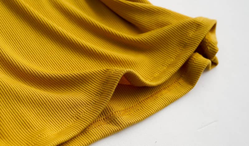 Rib tank top w built in bra-Mustard