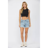 Distressed Fray Hem Shorts