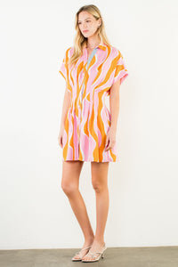 Wavy Striped Pattern Dress