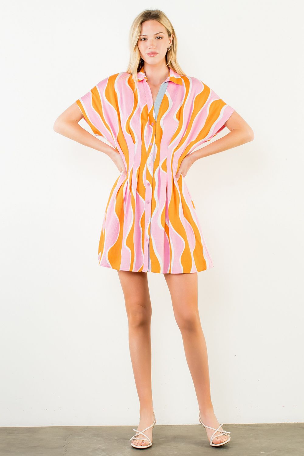 Wavy Striped Pattern Dress