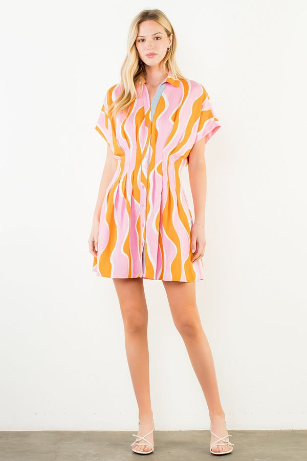 Wavy Striped Pattern Dress