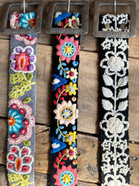 Embroidered Fabric Belt