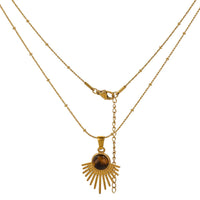 Geo Natural Stone Pendant Necklace