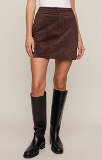 Z Supply Perri Suede Mini Skirt-Chocolate