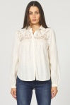 Lace Insert  Button-Up-Ivory