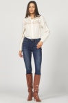 Lace Insert  Button-Up-Ivory