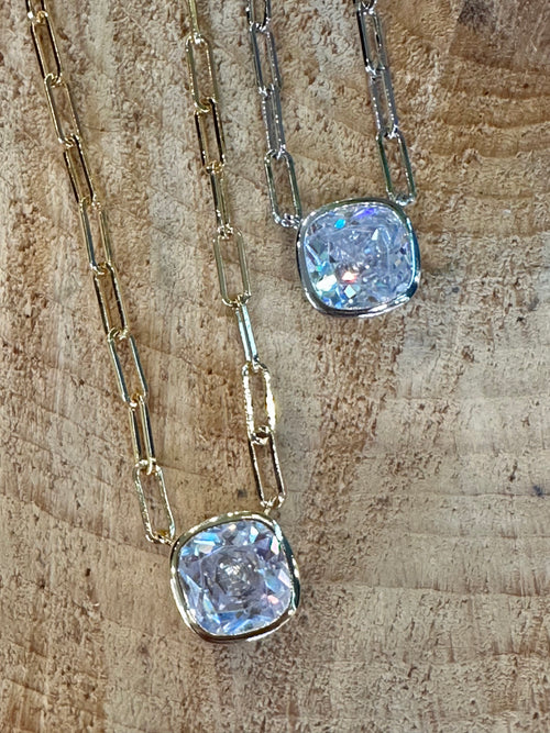 Large Crystal Pendant Chain