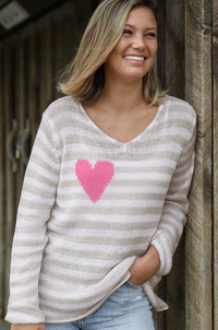WS Eloise Striped Heart Sweater