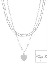 WH Double Link w/Heart Necklace