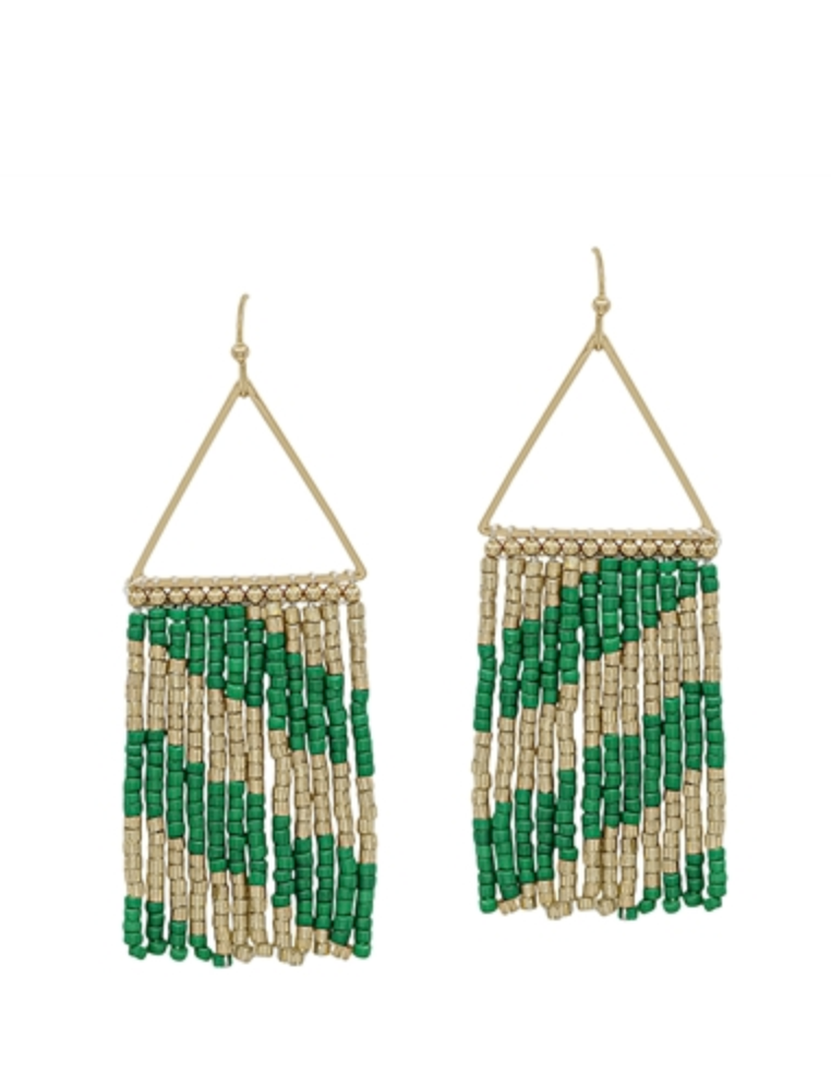 WH Seed Bead on Triangle Earring