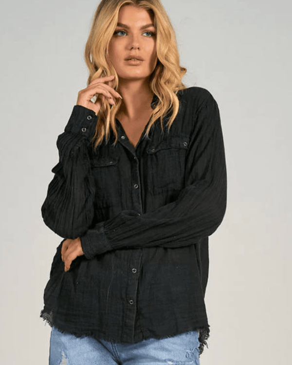 ELN Lightweight Snap up w/Fray Hem