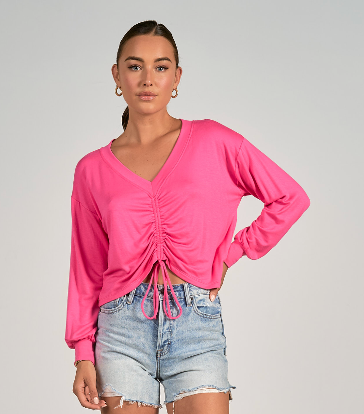 ELN Fuchsia Front Cinch Top