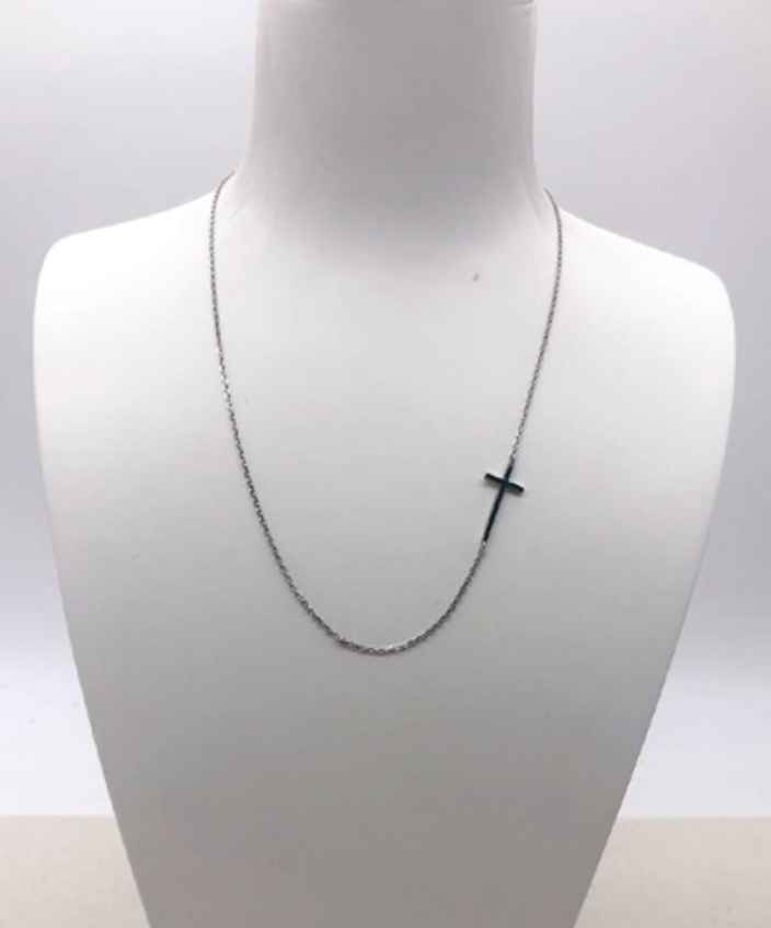 WH Sideways Cross Necklace