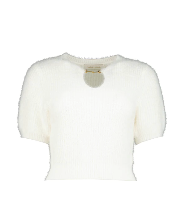 B&Y SS Ivory Sweater w/Gold Buckle