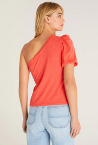 Zsup One Shoulder Top-Coral