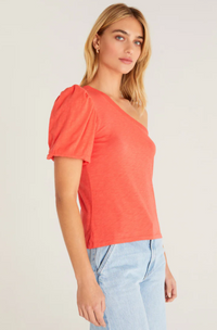 Zsup One Shoulder Top-Coral