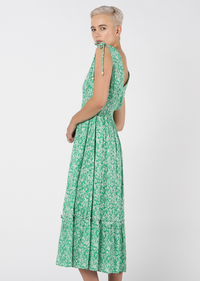 Dex Floral Print Dress-Green