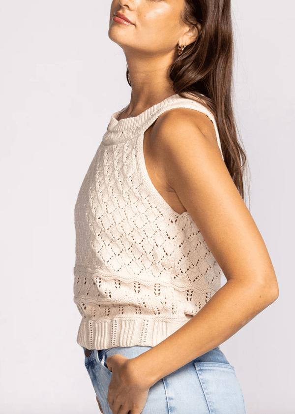 PM Sweater Knit Tank-Cream