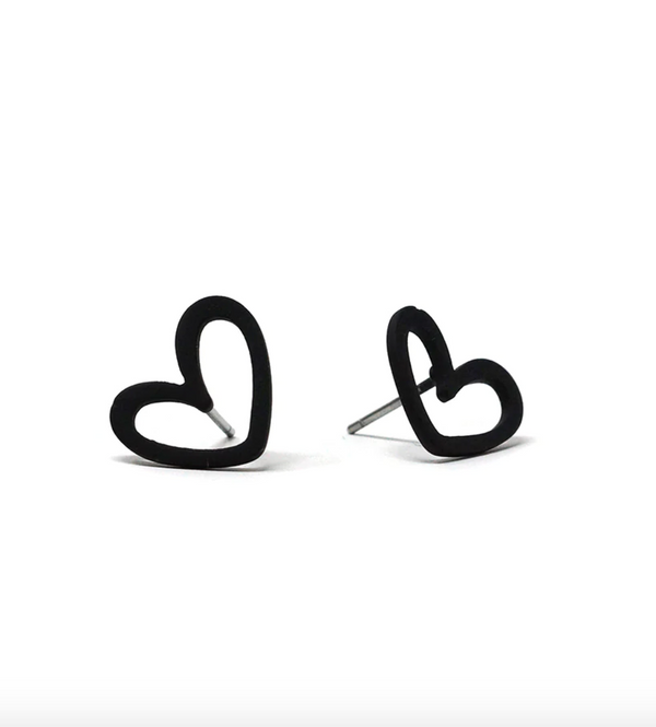 JEN Open Heart Studs-Black