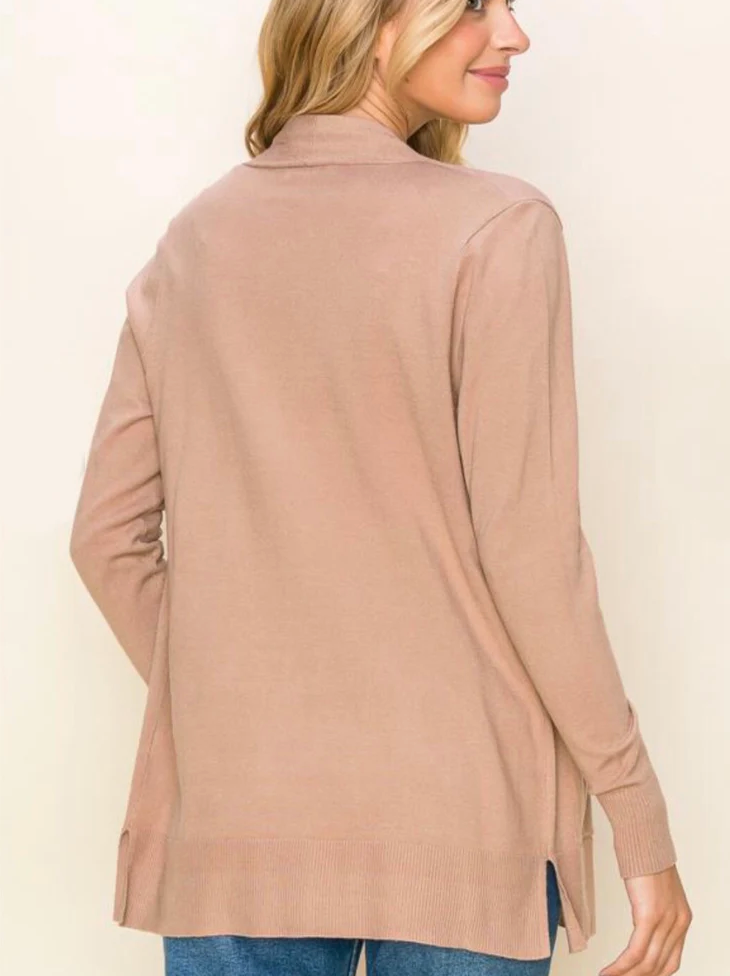 STC Rosie-Taupe Open Front Cardi
