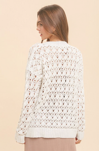 H&T Open Front Knit Cardi-Ivory