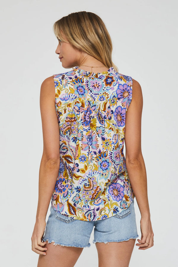 AL Ruffle Tank Floral Watercolor