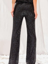 MS Straight Sequin Pant-Black