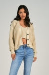 ELN Cropped Button Up Cardi-Natural